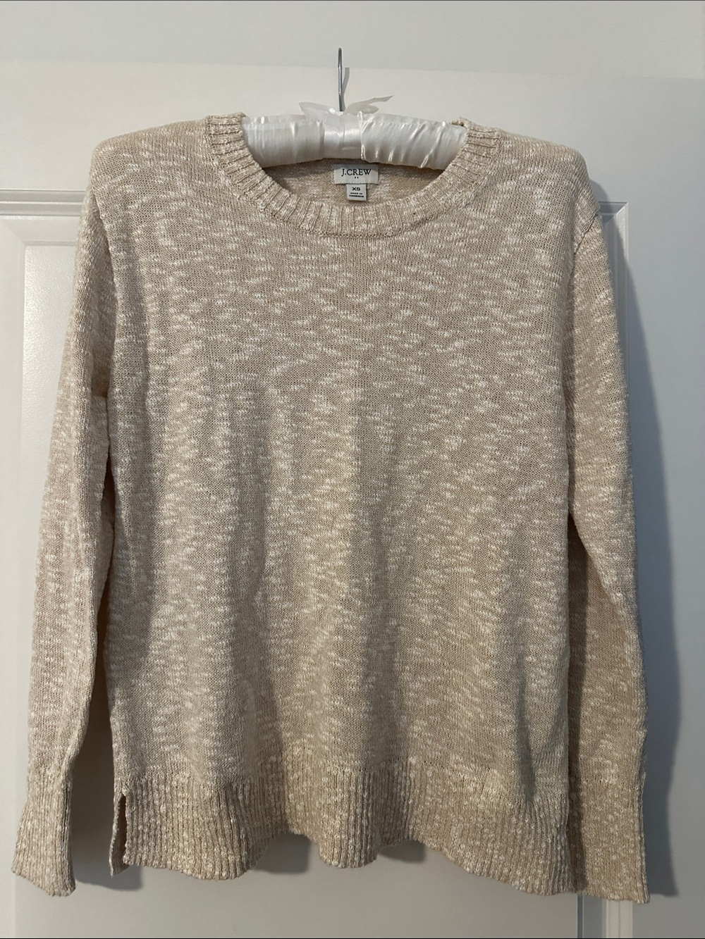 J. Crew Beige Cream Marled Crewneck Sweater - Picture 2 of 2